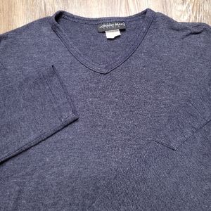 Vintage Johnny Maxx USA V Neck Sweater W/ Sleeve Pocket Made In USA Sz Small